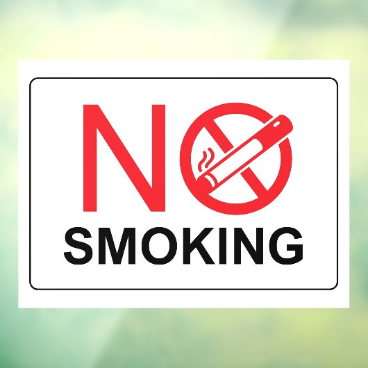 No Smoking Sign Wit Venster Cling Raamsticker (Vel 3)
