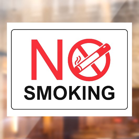 No Smoking Sign Wit Venster Cling Raamsticker (Vel 2)