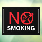 No Smoking Sign Zwart Venster Cling Raamsticker (Vel 3)