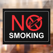 No Smoking Sign Zwart Venster Cling Raamsticker (Vel 2)