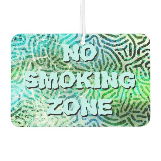 NO SMOKING ZONE blauw & groen Luchtverfrisser (Voorkant)