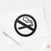 No Smoking Zwart-wit teken Ronde Sticker (Envelop)