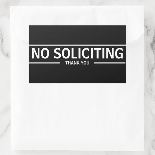 NO SOLICITING RECHTHOEKIGE STICKER (Tas)