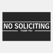 NO SOLICITING RECHTHOEKIGE STICKER (Voorkant)
