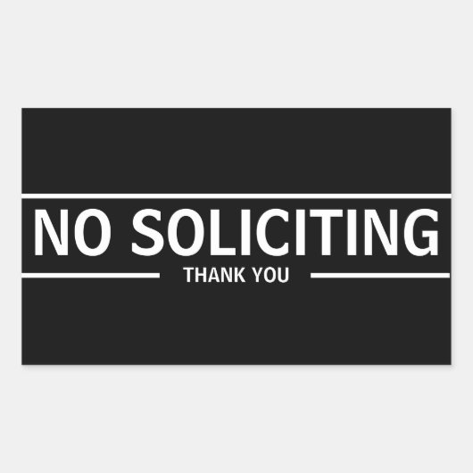 NO SOLICITING RECHTHOEKIGE STICKER (Voorkant)
