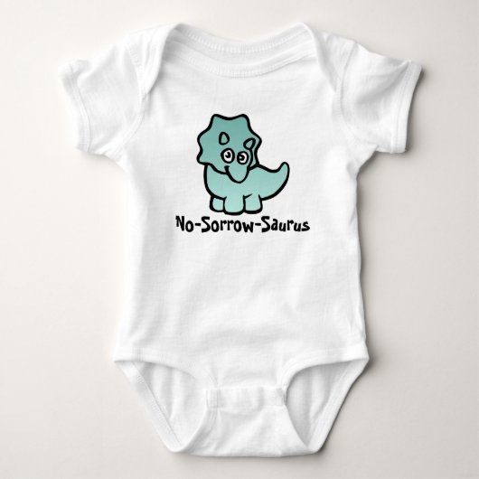 No-Sorrow-Saurus Dino Schattigheid Romper (Voorkant)