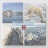 NO Spitsbergen - Svalbard - Fjord - Polar Beer - Stenen Onderzetter (Voorkant)