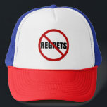 No Sprets Sign Typografie Pet<br><div class="desc">Moderne trucker hoed met eenvoudige typografie, "geen spijt". Vergelijkbare objecten zijn beschikbaar.</div>