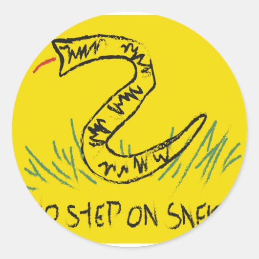 No Step On Snek Gadsden Flag Ronde Sticker (Voorkant)