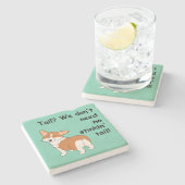 No Stinkin' Tail Corgi Stenen Onderzetter (Zijkant)