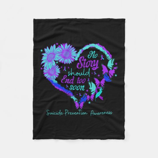 No Story Should End Too Soon Heart Women Suicide P Fleece Deken (Voorkant)