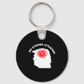 No Strings Attached Funny Sarcastic Saying Adult H Sleutelhanger (Voorkant)