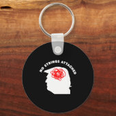 No Strings Attached Funny Sarcastic Saying Adult H Sleutelhanger (Voorkant)