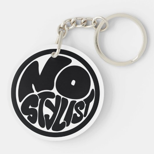 NO STYLIST zwart/paars Acrylen sleutelhanger (Achterkant)