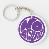 NO STYLIST zwart/paars Acrylen sleutelhanger (Voorkant)
