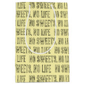 NO SWEETS, NO LIFE イエロー ミディアムペーパーバッグ MEDIUM CADEAUZAKJE (Voorkant)