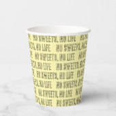 NO SWEETS, NO LIFE イエロー PAPIEREN BEKERS (Achterkant)