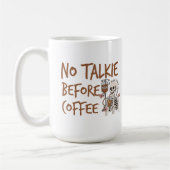 No Talkie Before Coffee funny cat lover gift Koffiemok (Links)