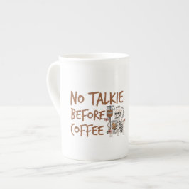 No Talkie Before Coffee funny cat lover gift Porselein Kop