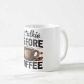 No Talkie Before Coffee – Funny Retro Coffee Lover Koffiemok (Voorkant rechts)