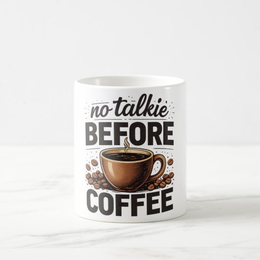 No Talkie Before Coffee – Funny Retro Coffee Lover Koffiemok (Center)