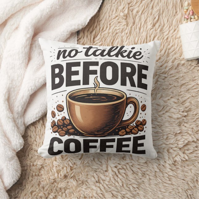 No Talkie Before Coffee – Funny Retro Coffee Lover Kussen (Deken)