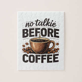 No Talkie Before Coffee – Funny Retro Coffee Lover Legpuzzel