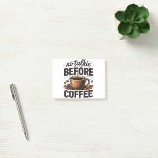 No Talkie Before Coffee – Funny Retro Coffee Lover Post-it® Notes