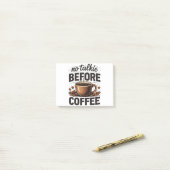 No Talkie Before Coffee – Funny Retro Coffee Lover Post-it® Notes (Op bureau)