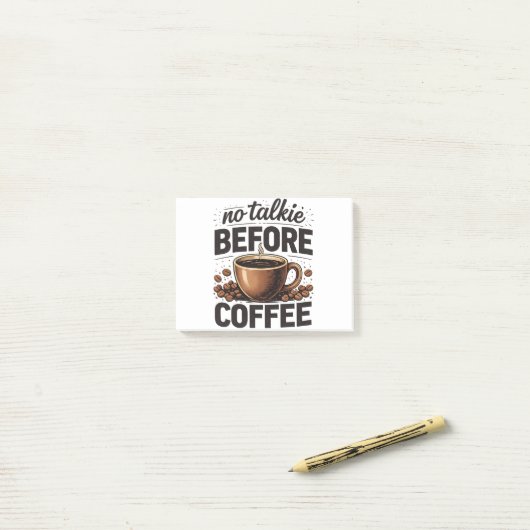 No Talkie Before Coffee – Funny Retro Coffee Lover Post-it® Notes (Op bureau)