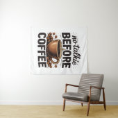 No Talkie Before Coffee – Funny Retro Coffee Lover Wandkleed (In Situ (horizontaal))