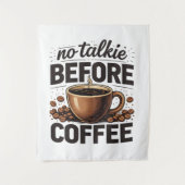 No Talkie Before Coffee – Funny Retro Coffee Lover Wandkleed (Voorkant)