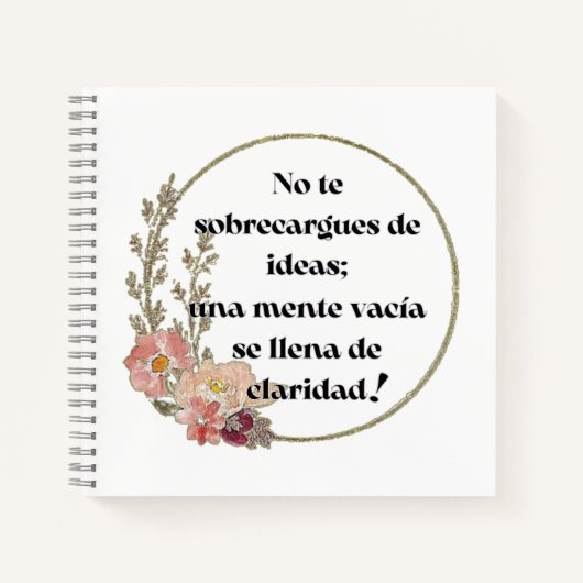 No te sobrecargues de ideas notitieboek (Voorkant)
