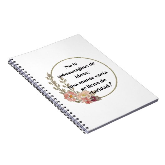 No te sobrecargues de ideas notitieboek (Rechterzijde)