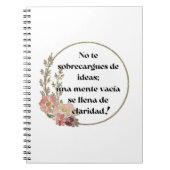 No te sobrecargues de ideas notitieboek (Voorkant)
