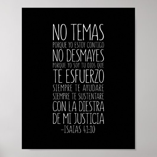 No Temas, Porque Yo Estoy Contigo, Isaías 41:10 Poster (Voorkant)