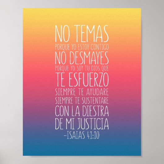 No Temas, Porque Yo Estoy Contigo, Isaías 41:10 Poster (Voorkant)