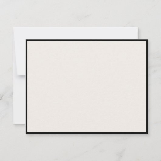 No text, Black Border, Ivory Modern Note Card Kaart (Voorkant)
