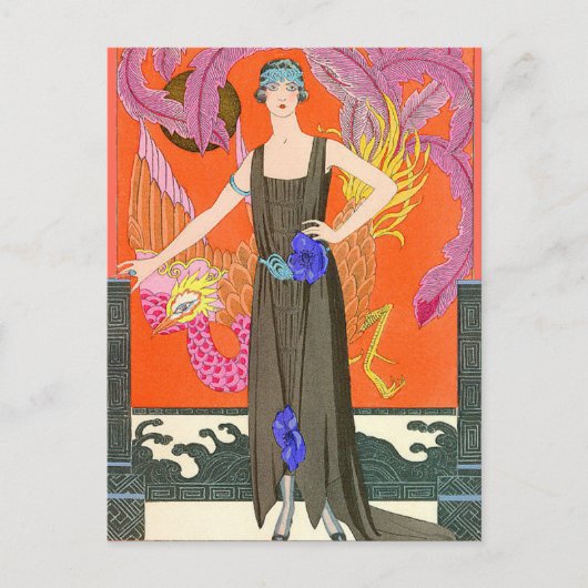 No Thank You beroemd gemaakt door George Barbier Briefkaart (Voorkant)