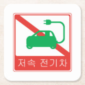 NO Thoroughfare for NEVs Korean Traffic Sign Kartonnen Onderzetters (Voorkant)