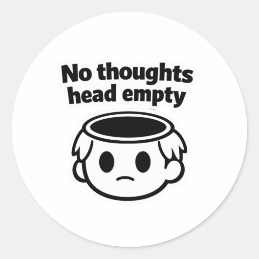 No thoughts head empty meme aesthetic sticker (Voorkant)