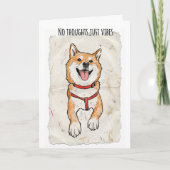 No Thoughts, Just Vibes – Happy Shiba Encouragemen Kaart (Voorkant)