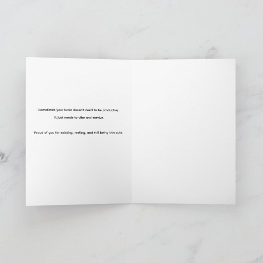 No Thoughts, Just Vibes – Happy Shiba Encouragemen Kaart (Binnen)