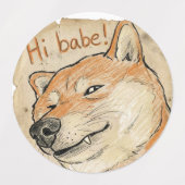 No Thoughts, Just Vibes – Happy Shiba Labels (Design 2)
