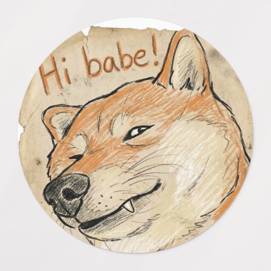No Thoughts, Just Vibes – Happy Shiba Labels (Design 2)