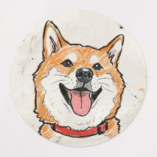 No Thoughts, Just Vibes – Happy Shiba Labels (Design 1)
