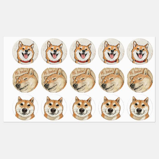 No Thoughts, Just Vibes – Happy Shiba Labels (Vel)