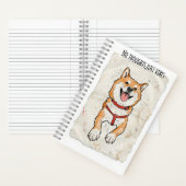 No Thoughts, Just Vibes – Shiba Inu Sketch Journal Notitieboek (Binnen)