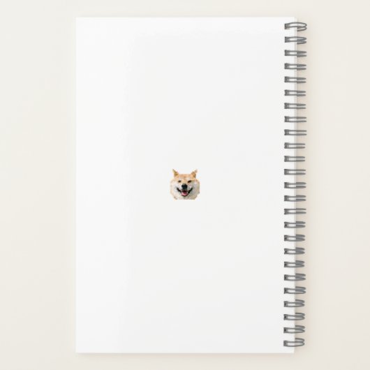 No Thoughts, Just Vibes – Shiba Inu Sketch Journal Notitieboek (Achterkant)