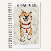 No Thoughts, Just Vibes – Shiba Inu Sketch Journal Notitieboek (Voorkant)